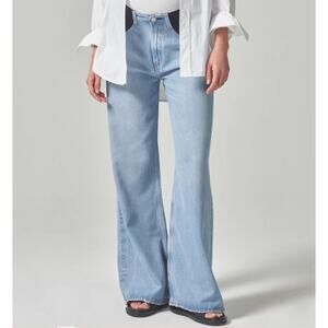 Citizens of Humanity Jeans Womens 28 Paloma Wide Leg Maternity Light Wash Blue